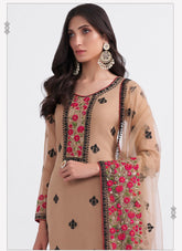 Tranquilizing Looking Beige Colour Salwar Suit